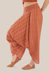 Striped harem pants with elastic waistband